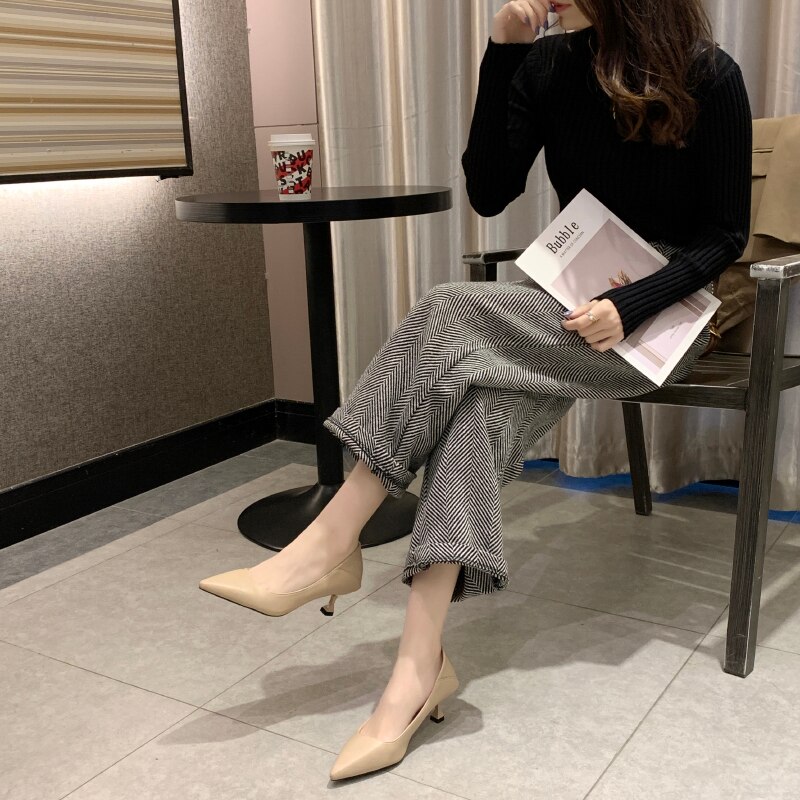 NEW Arrival 2021 Spring and Autumn Fashion Trend Hot Style Women's Shoes All-match Comfortable Women's Pointed Casual High Heels