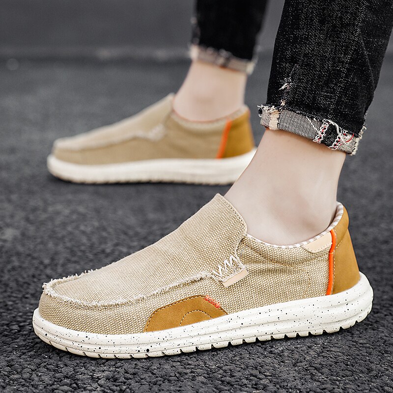 New Arrivals Light Men Canvas Shoes Casual Slip-on Breathable Male Footwear Outdoor Trend All-match Shoes Stylish Wear-resisting