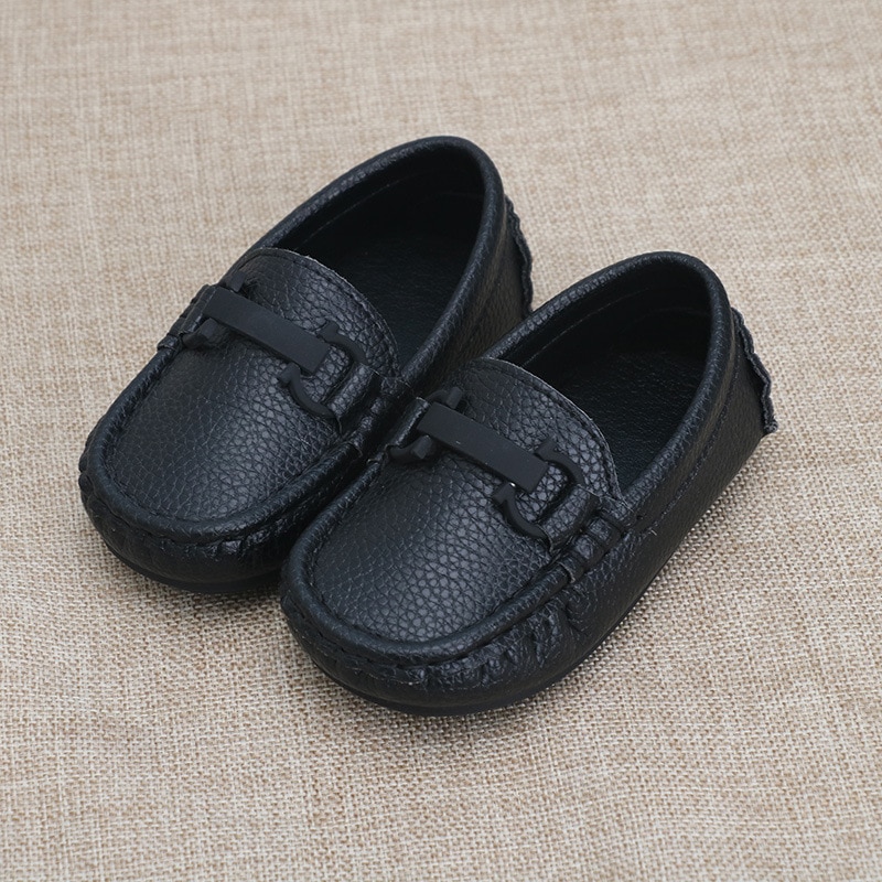 New Baby Black Loafers Boys Leather Shoes Children Spring/Autumn Dress School Student Flats Toddler Kids 033