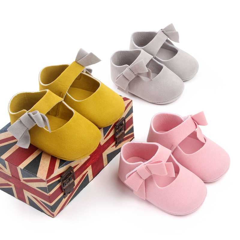 New Baby Girl Shoes Infant Toddler Princess Dress Non-slip Flat Soft-sole Cute Bow-knot First Walkers Newborn