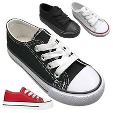 NEW Baby Toddler Canvas Lace Up Low Top Sneakers Shoe Size 4 to 9 Boys Girls