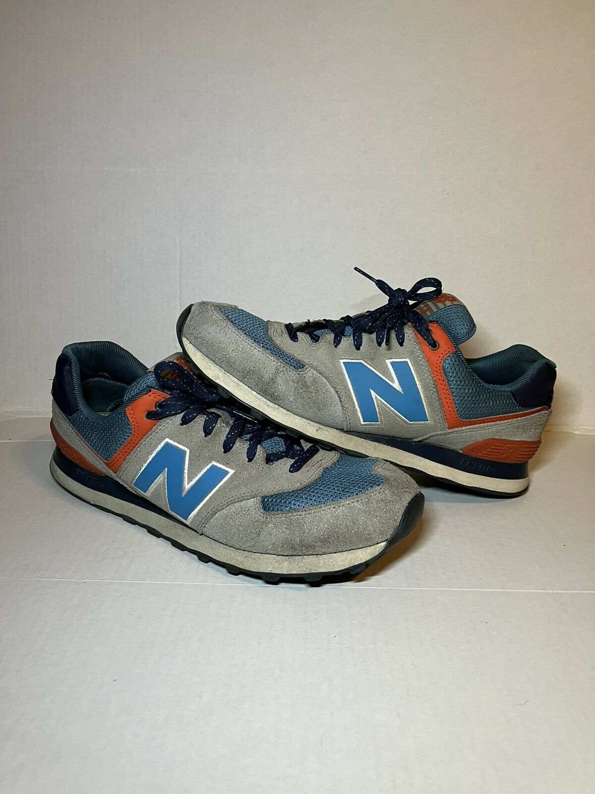 New Balance 574 Out East Men Sz 12.5 Shoes Orange Gray Blue Sneakers Retro