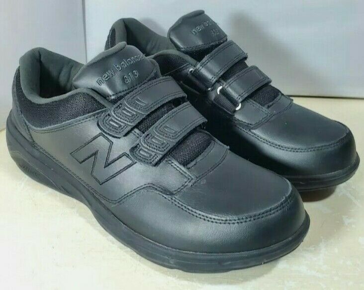 New Balance 813 V1 MW813HBK Hook & Loop Walking Shoes, Black - Men's 13