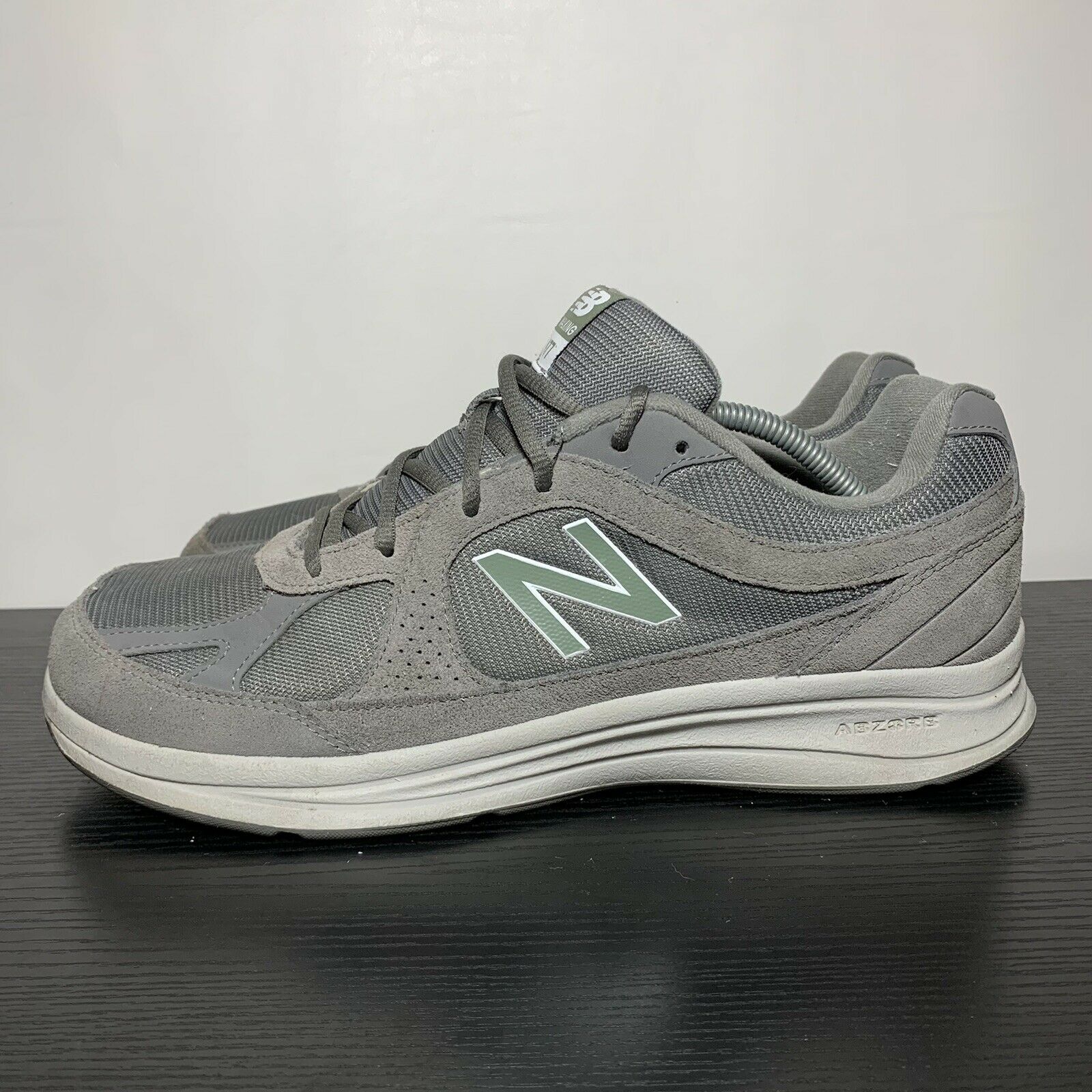 New Balance 877 Gray Suede Walking Shoes Sneaker Made In USA MW877GT Men Size 12