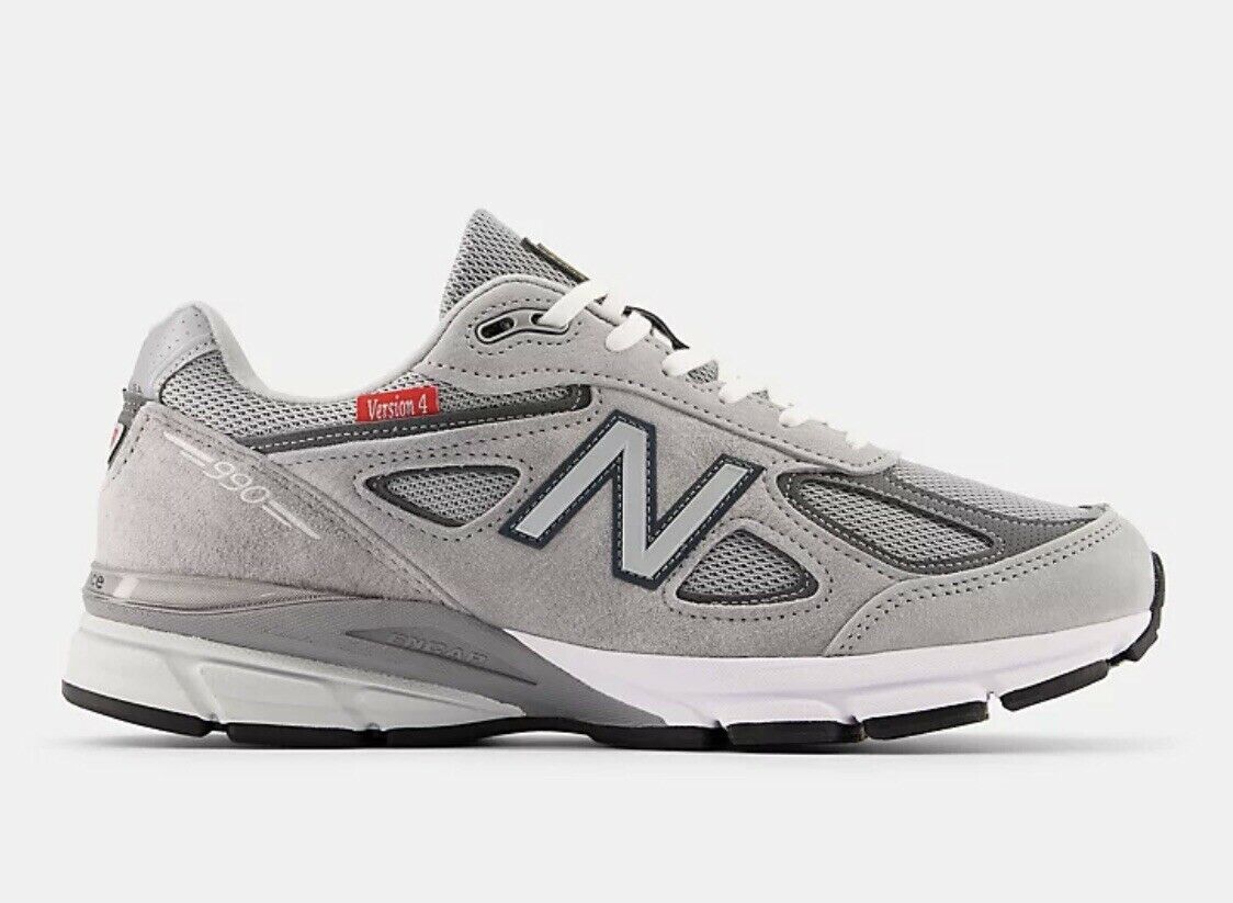NEW BALANCE 990v4 (M990VS4) Grey Sneakers - Men's Size: 12