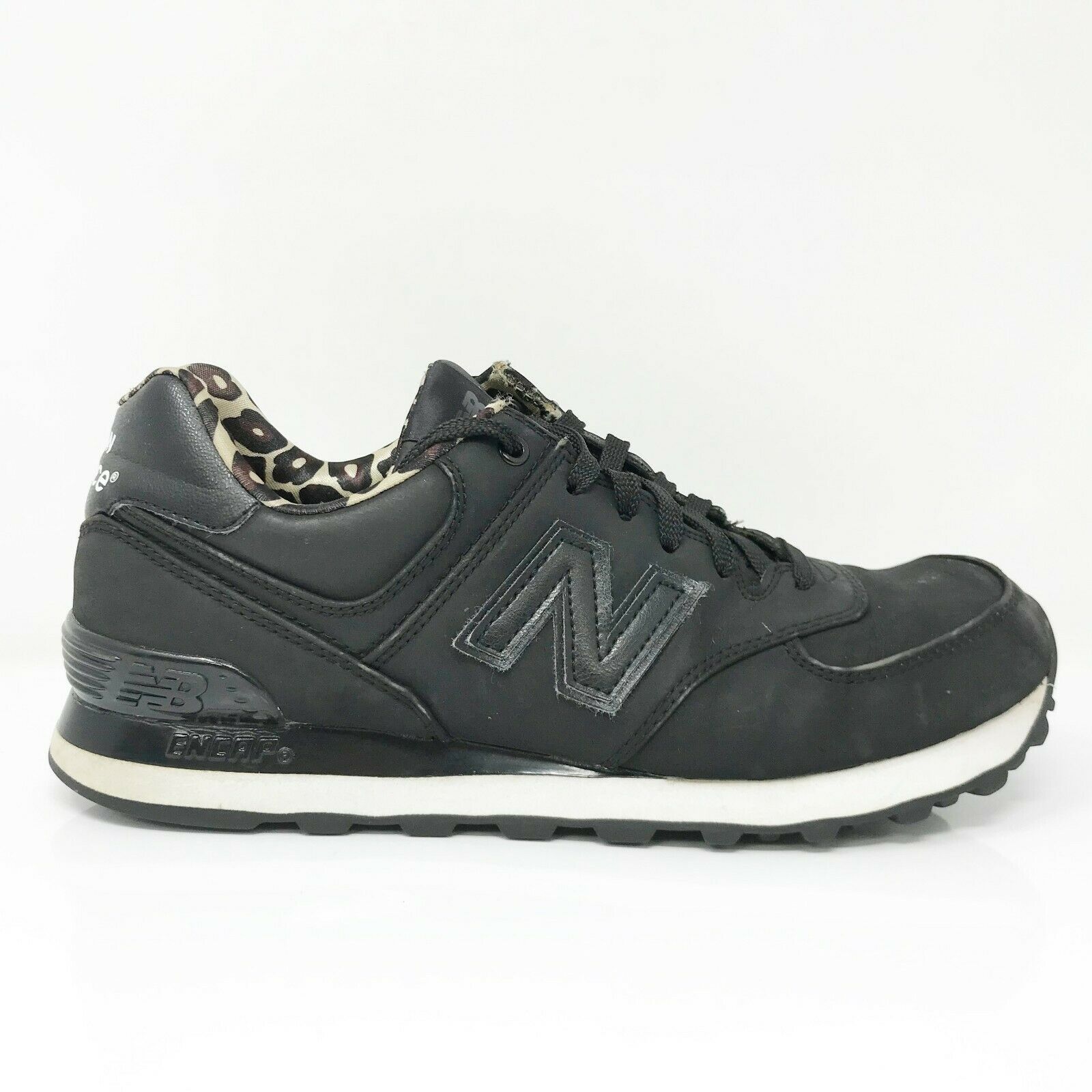 New Balance Womens 574 WL574SPK Black Running Shoes Sneakers Size 8.5 B