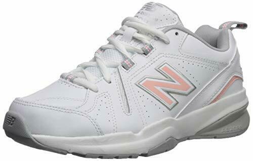 New Balance Women's 608 V5 Casual Comfort Cross Trainer, White/Pink, 10 W US