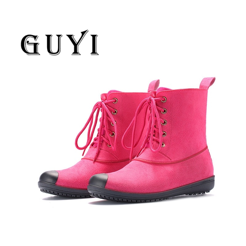 New Candy Color Waterproof Shoes Brand Women Rain Boots Ladies Walking Ankle Rainboots Casual Non-slip Thick Bottom Short Boot
