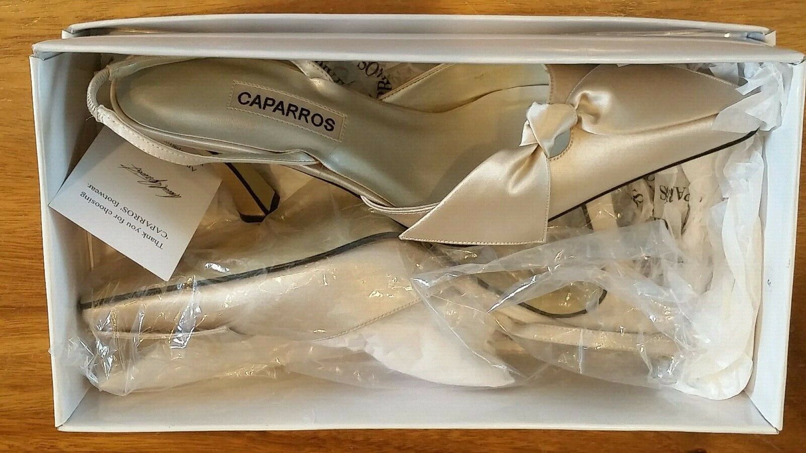 NEW! Caparros CHAMPAGNE SILK VISION F8727 Wedding Dressy High Heel Shoes 7 M