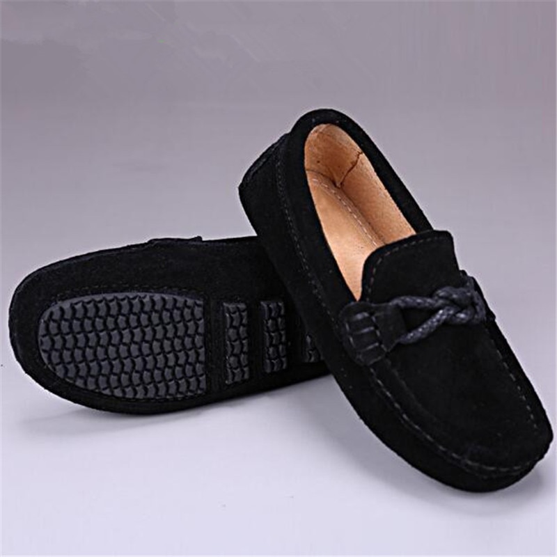 New Children Loafers Baby Toddler Dress School Boys Dress Shoes Student Non-slip Rubber Flats Genuine Leather Shoes Kids 02B