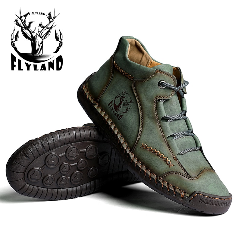 New Fashion Handmade Leather Shoes for Men Outdoor Waterproof Non-slip Breathable Casual Shoes Plue Size 48