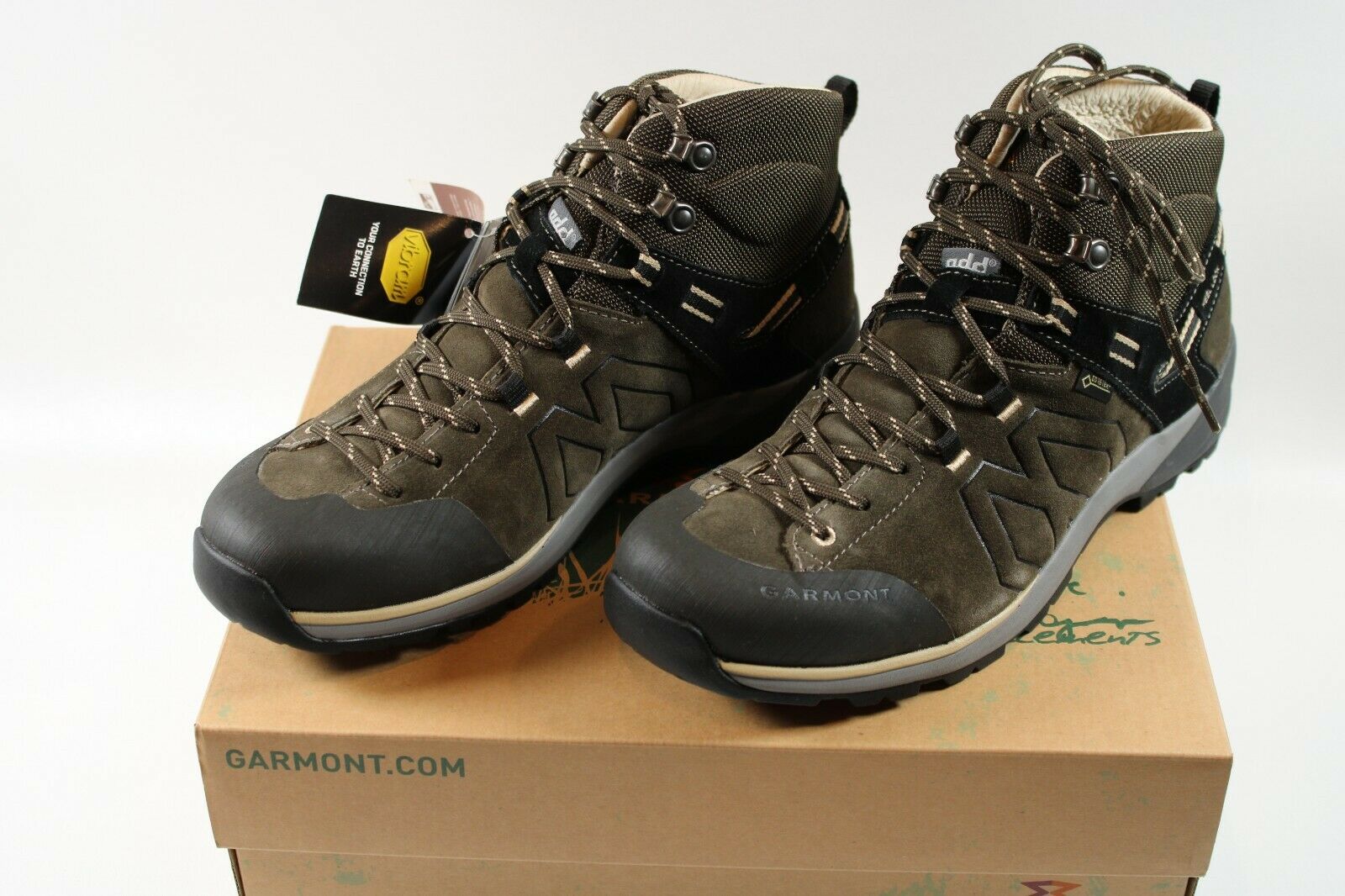 New Garmont Santiago GTX Waterproof Hiking Boots Olive/Beige Men's 9 Euro 42
