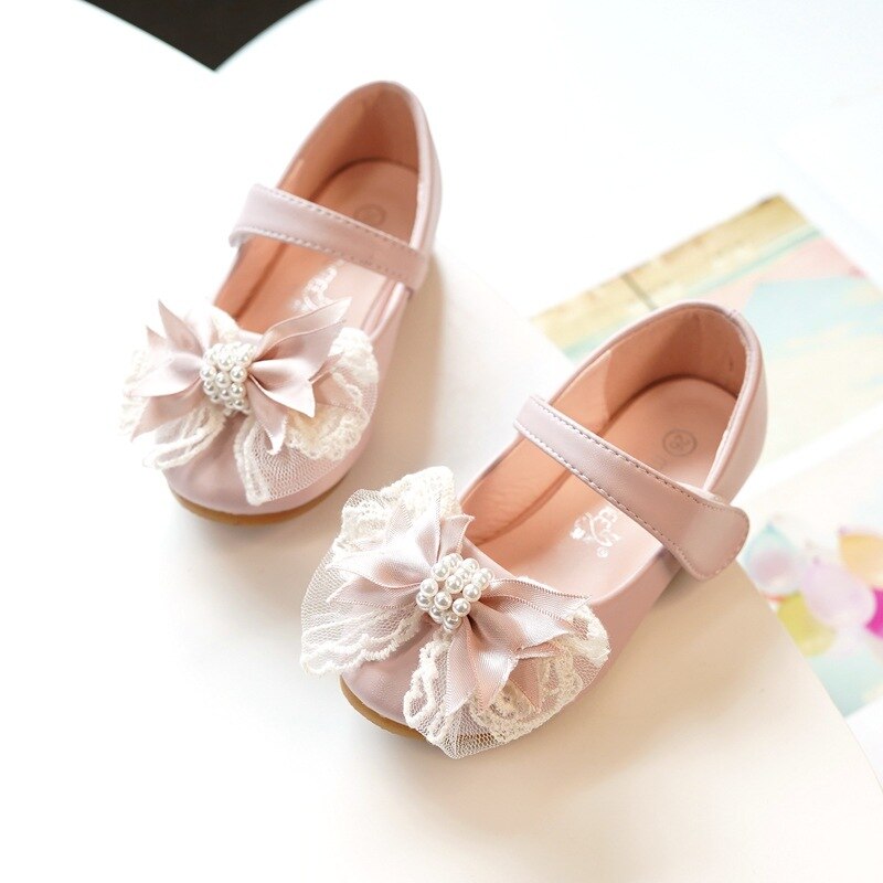 New Girls Princess Shoes British Style Dress Fashion PU Leather Baby Toddler Moccasins Kids Children Leather Shoes 02C