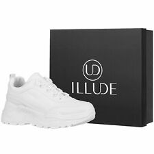 [NEW] ILLUDE Women's Platform Lace up Sneaker Lightweight Casual Walking Shoes