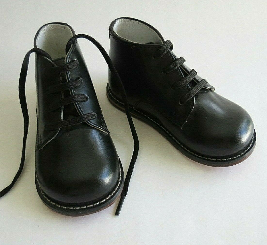 New JOSMO Baby Unisex WALKING SHOES Black Leather Sz 6.5~ CUTE!