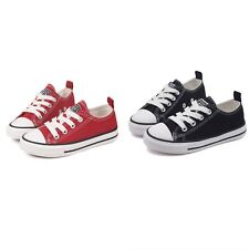 NEW Kids Boys Girls Canvas Shoes Sneakers for Toddler Low Top Lace Up Sneaker US