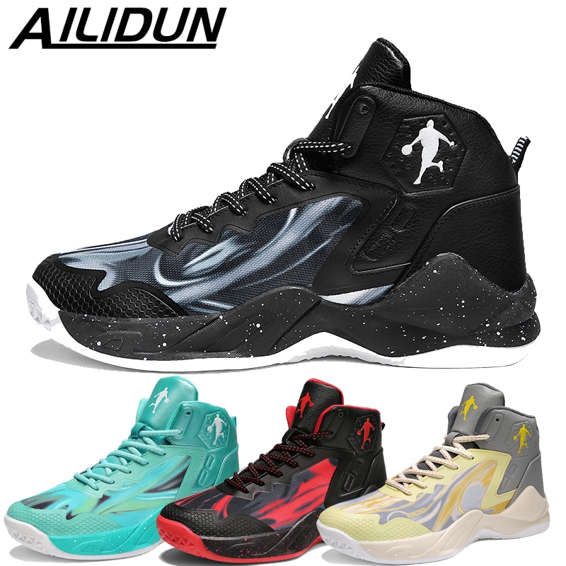 New Man Light Basketball Shoes Breathable Anti-slip Basketball Sneakers Men Lace-up Sports Gym Ankle Boots Shoes Basket Homme
