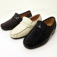 New Men's Dress Loafers Leather Wide Width (EEE) Moc Toe Slip On Comfort Shoes