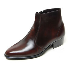 New Mens Genuine Cow Leather Dress Formal Business Casual Zip Ankle Boots Shoes