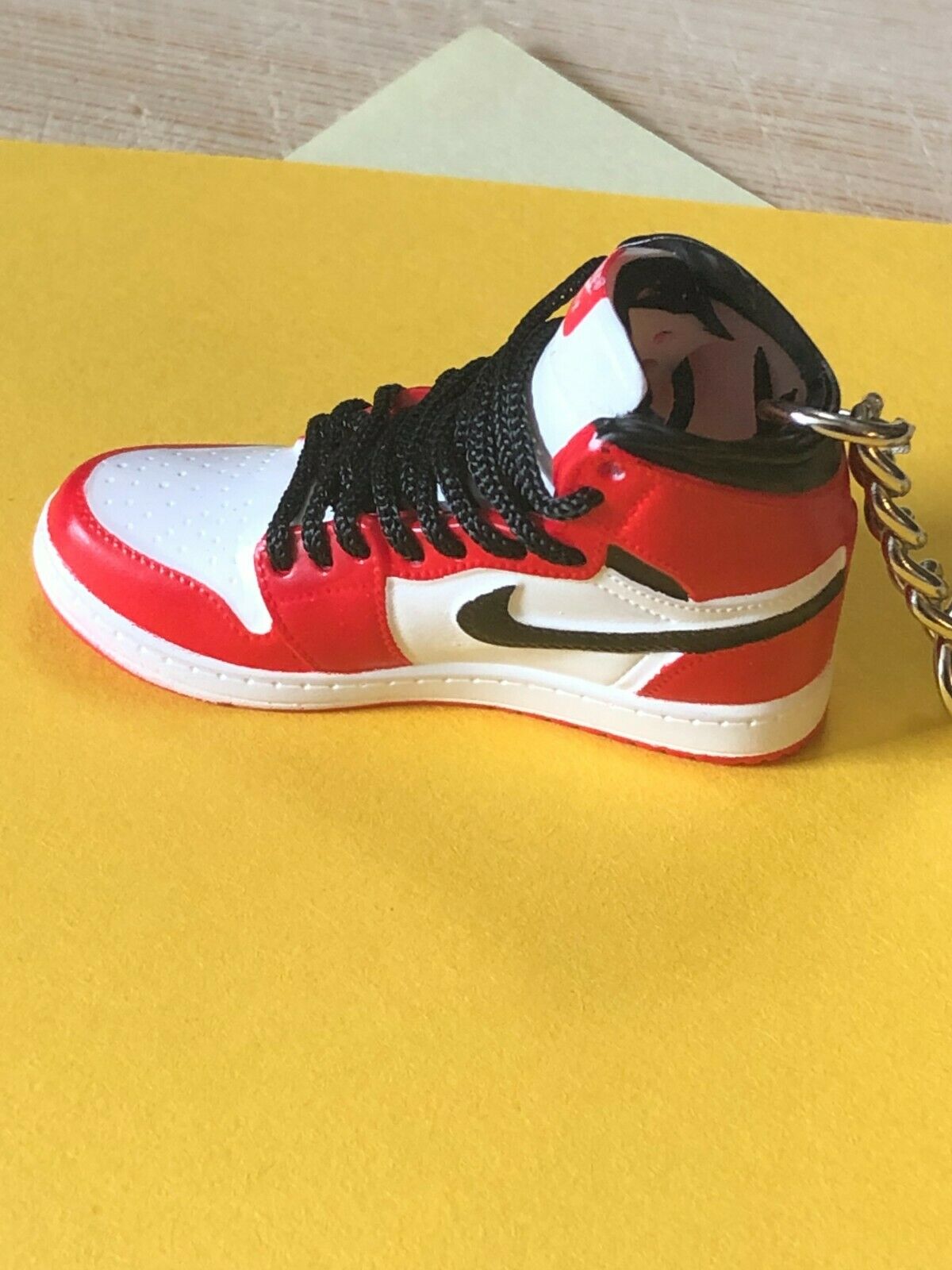 New Mini 3D AIR JORDAN Nike sneaker shoes keychain Hand-painted. Red/White/Black