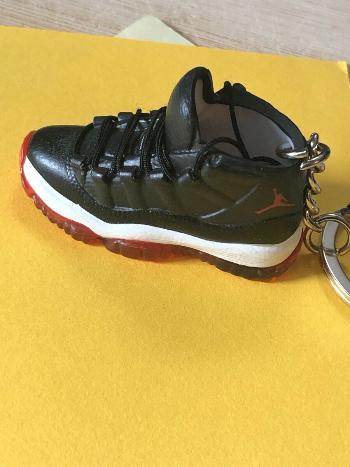 New Mini 3D AIR JORDAN sneaker shoes keychain Hand-painted. Black/White/Red