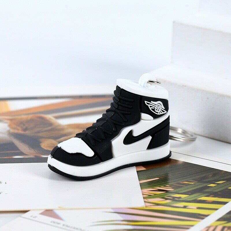 New Mini 3D AIR JORDAN sneaker shoes keychain White/Black. Us Seller.