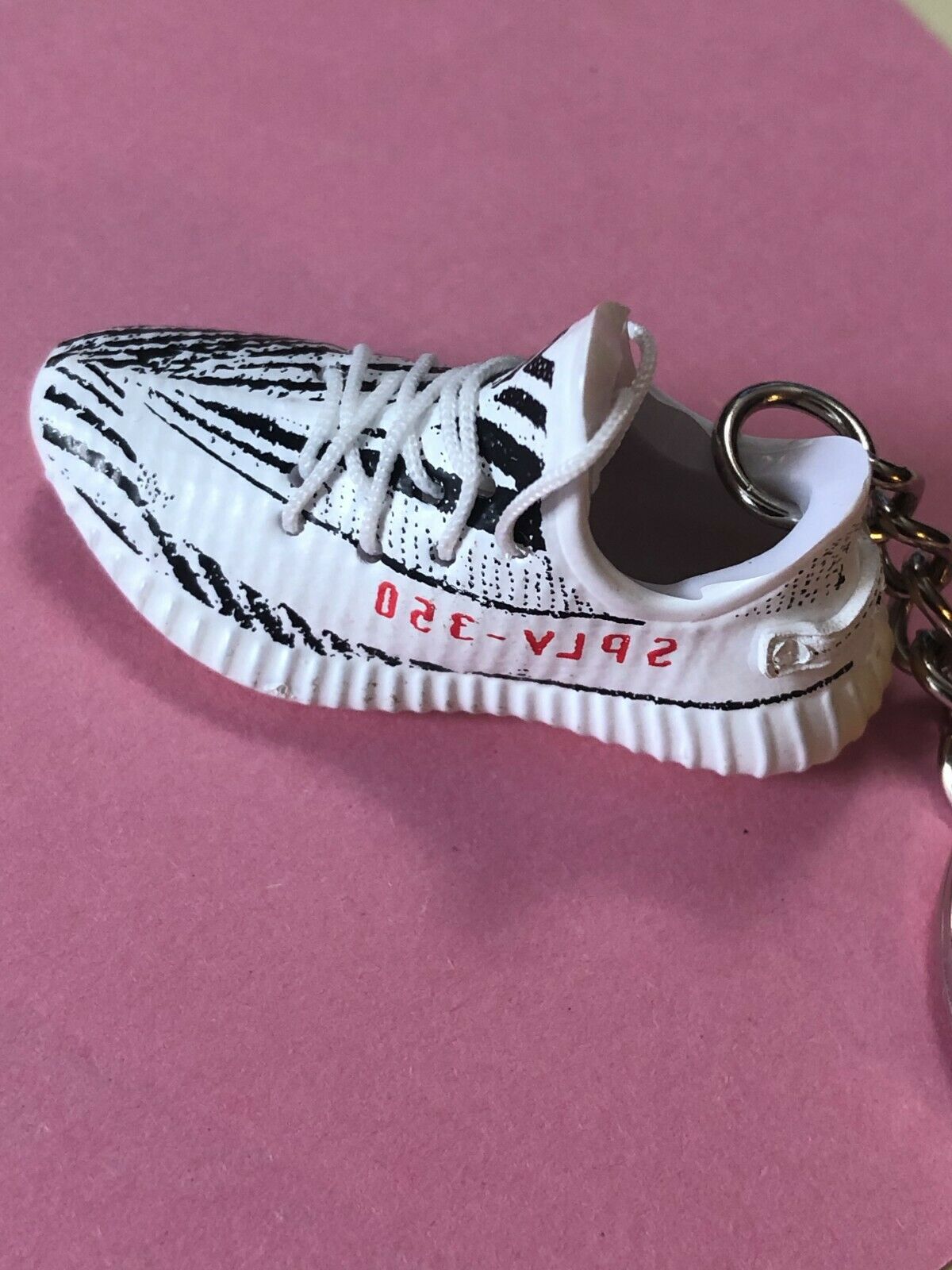 New Mini 3D YEEZY sneaker shoes keychain Hand-painted. ZEBRA