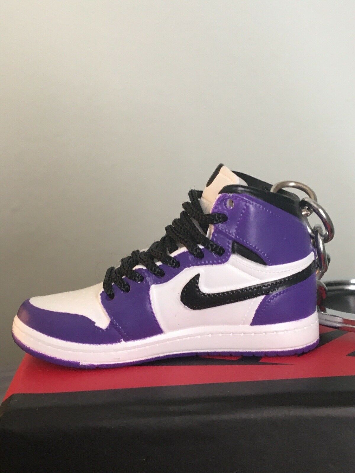 New Mini Air Jordan Nike shoes keychain Purple And white With Nike Box