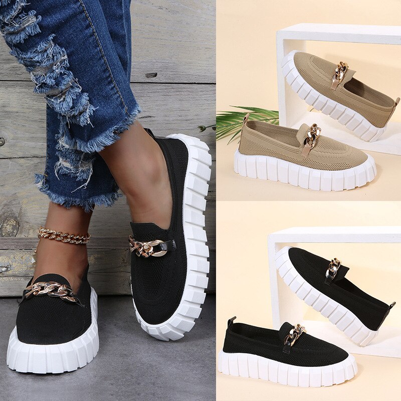 New Sneakers Women Fashion Comfortable Platform Vulcanize Sports Shoes Not Lace Up Flats Casual Footwear Ladies Summer Shoes