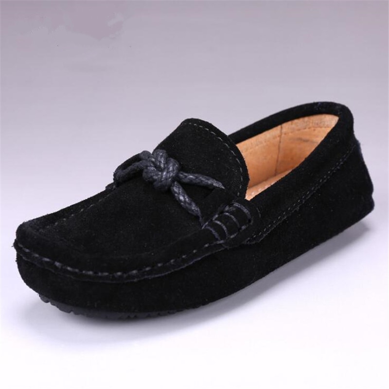 New Spring Loafers Children Genuine Leather Shoe Boys Black Moccasins Baby Toddler Shoes Slip-On Kids Dress Shoe