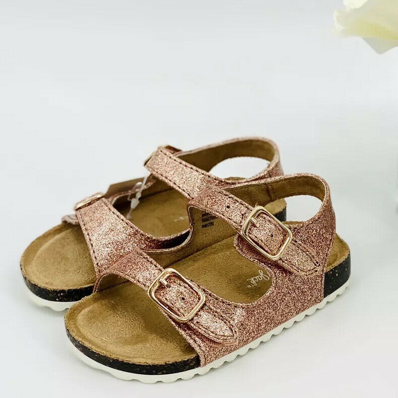 NEW Toddler Girl’s Tisha Comfort Footbed Sandals Sz 6 Shoe Cat & Jack Rose Gold