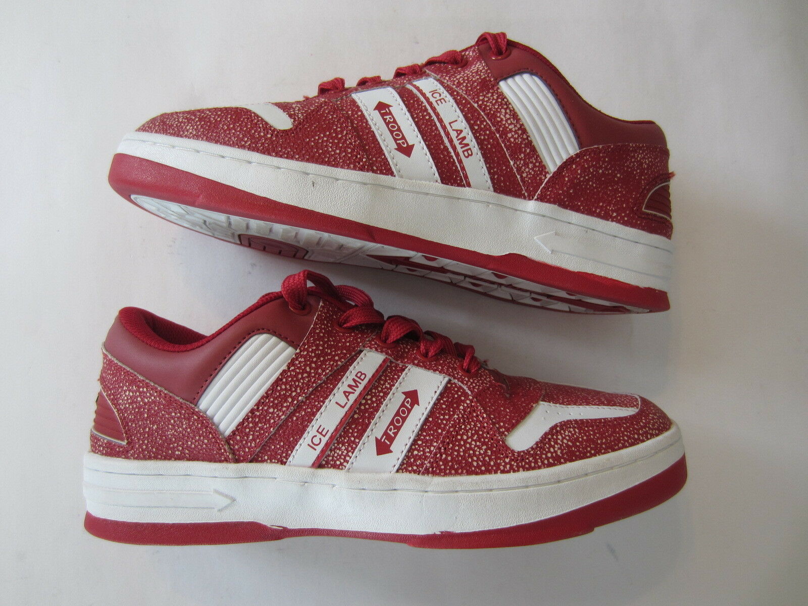 NEW Troop Ice Lamb ruby red white men retro sneaker LL COOL J shoe AUTHENTIC 9.5
