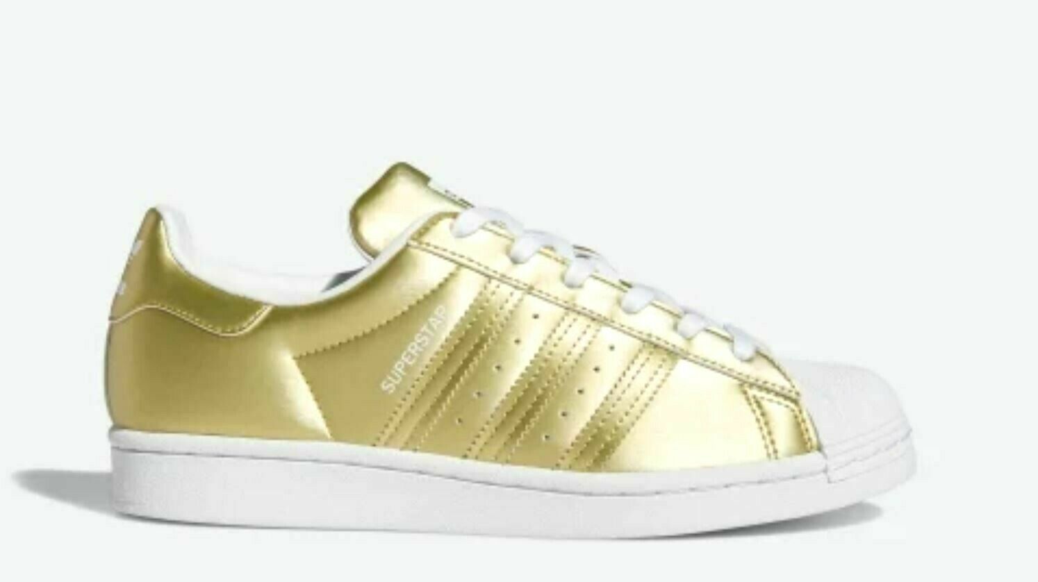 NEW WOMEN'S ADIDAS ORIGINALS SUPERSTAR SHELL TOE SHOES ~SIZE US 8 FY1154 GOLD