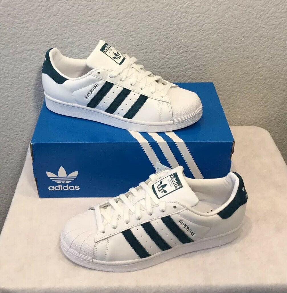 New Women’s Adidas Superstar Shoes~White/Teal~Women’s Size 8 (EF9258)