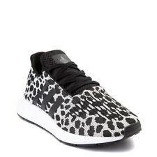 NEW Womens adidas Swift Run Athletic Shoe Cheetah Leopard Black/White Womens