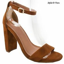 New Women's Ankle Strap Chunky Pump High Heel Sandals Party Dress Open Toe Shoes