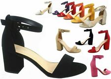 NEW Women's Color Ankle Strap Chunky Low High Heel Dress Sandal Shoes Size 5 -11