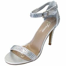 New women's shoes evening rhinestones buckle closure high heel prom silver