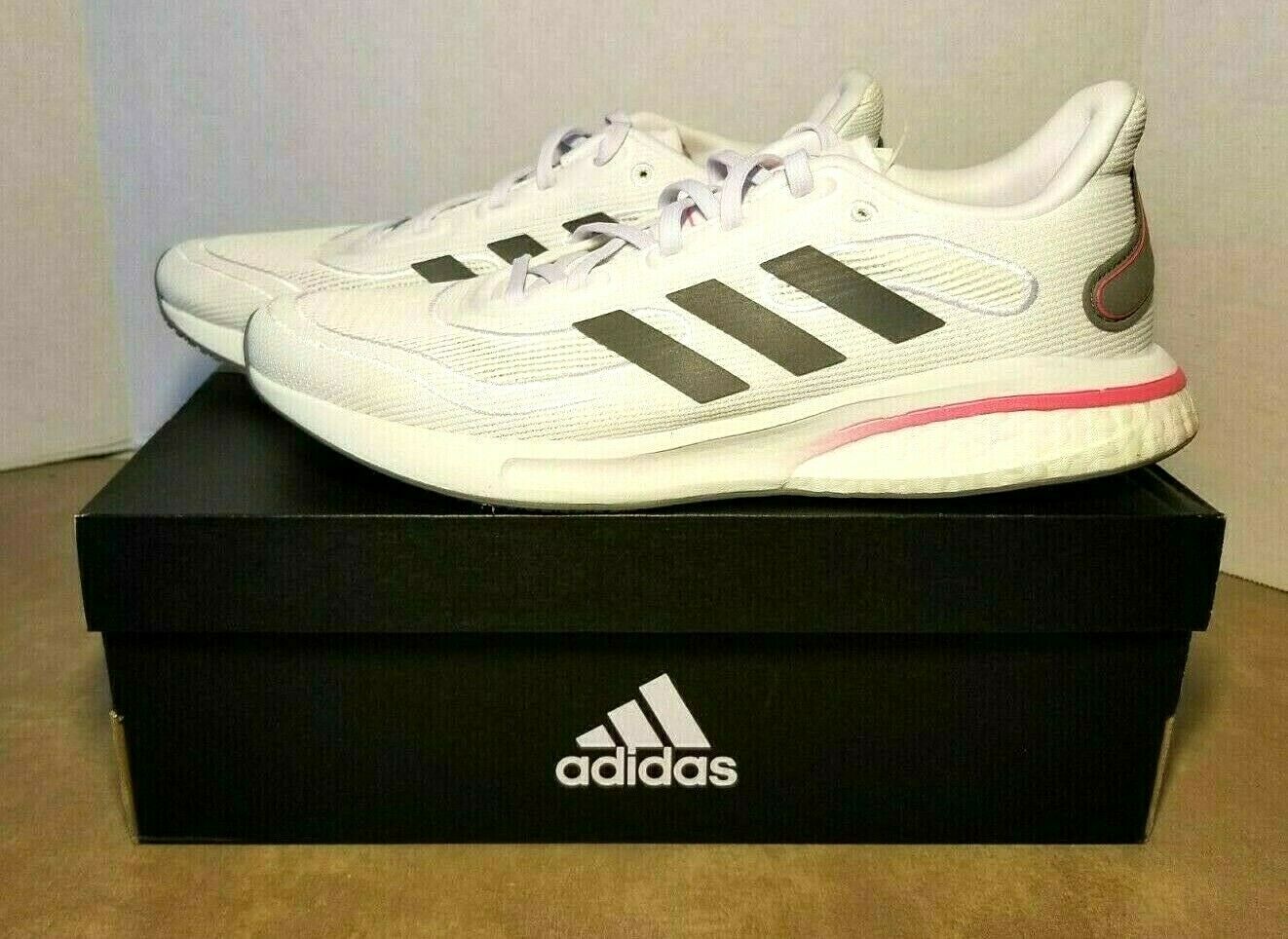 NEW~Adidas Women's Supernova Athletic Running Shoes~White/Grey/Pink~Sz 6 1/2