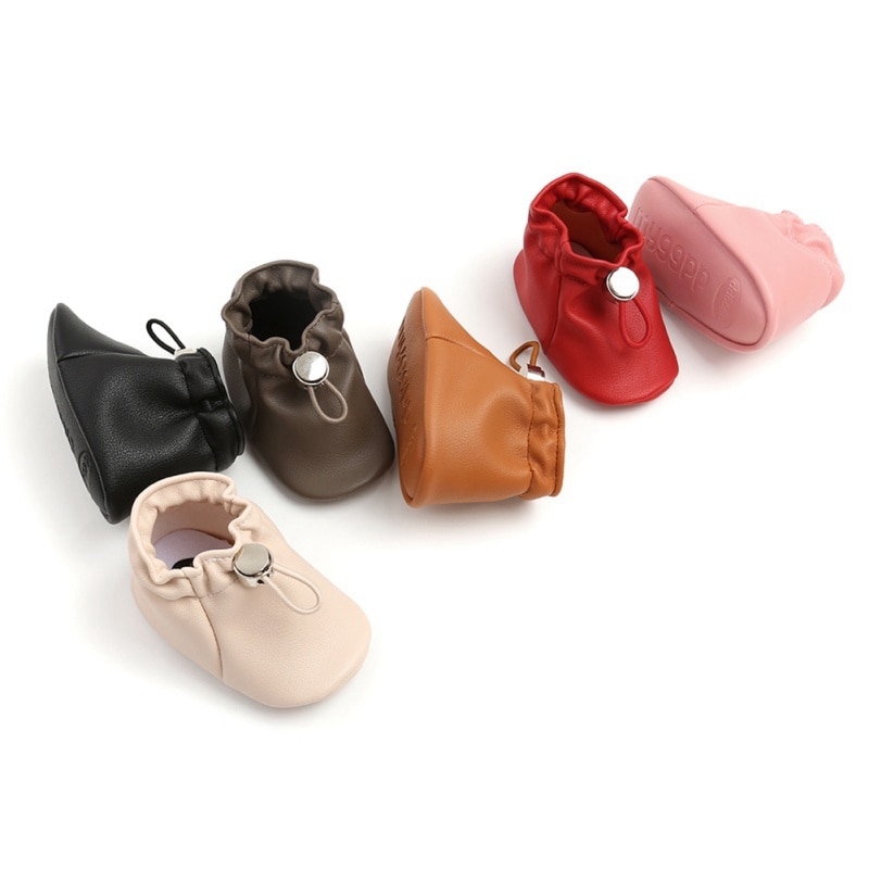 Newborn Baby Boy Girl PU Shoes 6 Colors Leather Pocket Princess Moccasins Soft Sole Toddler Walking Shoes 0-18M