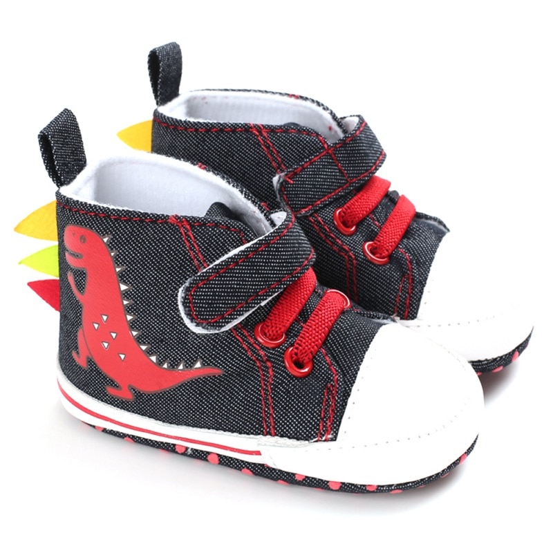 Newborn Baby Girl Boys Shoes Soft Shoes Dinosaur Printing Infant Toddler Soft Bottom Crib Shoes First Walking