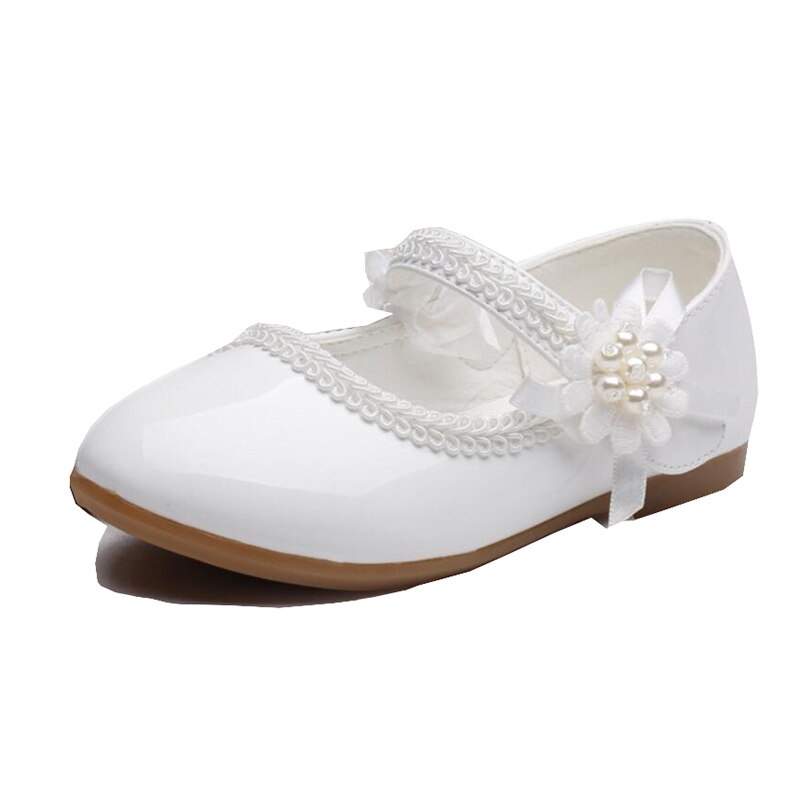 Newborn Flower Children Girls Toddler Baby Patent Leather Shoes Little Girls White Lace Party Wedding Dance Dress Shoes New 2022