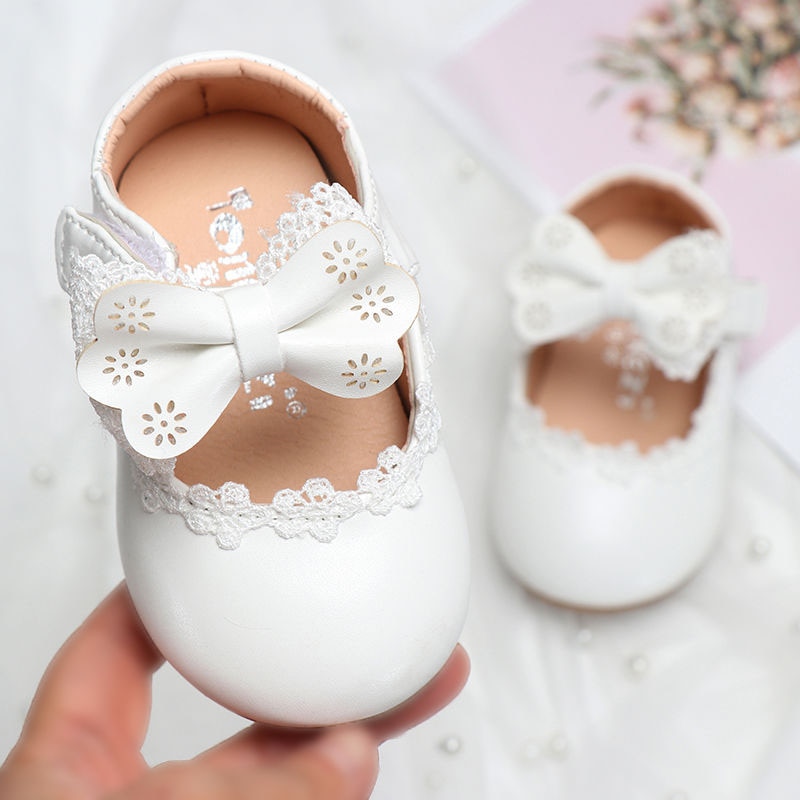 Newborn Flower Children Kids Toddler Baby Leather Shoes For Little Girls White Pink Flat Party Wedding Dress Shoes Shoe 2021