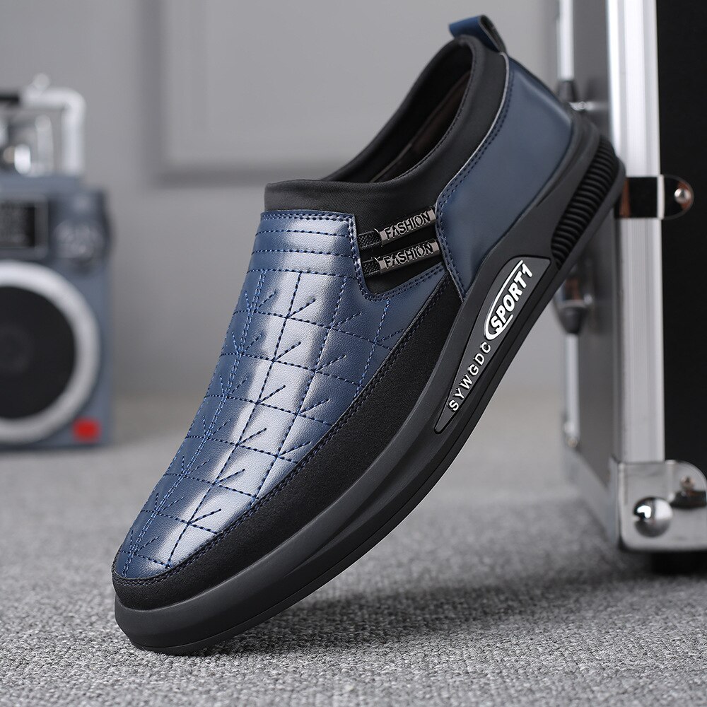 Newest 2021 Soft Leather Men Slip On Leather Loafers Platform Cmfortable Casual Leather Men Shoes Big Size 48 Drop Shipping
