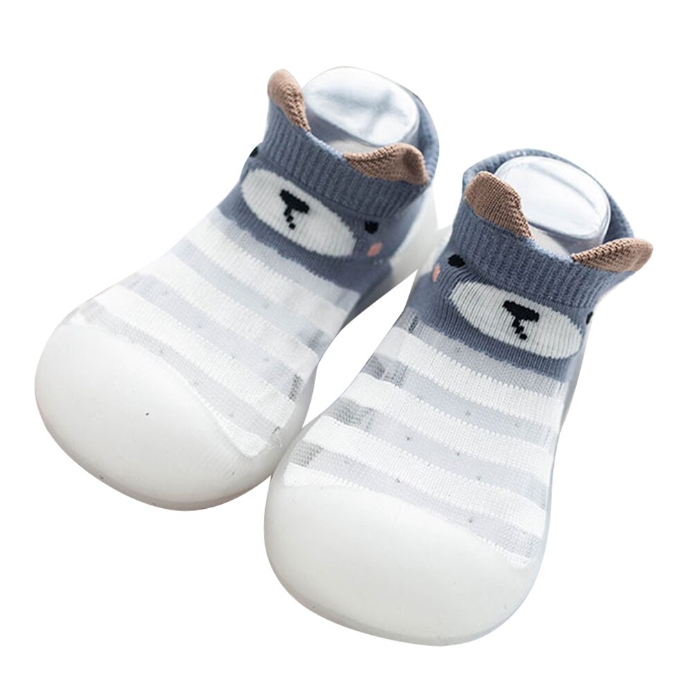 Newest Breathable Baby Shoes Transparent Stripes Baby Toddler Walk Learning Socks Shoes Promotion