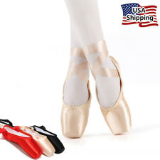 Nexete Professional Pointe Ballet Shoes For Girl Women Pink Black & Red