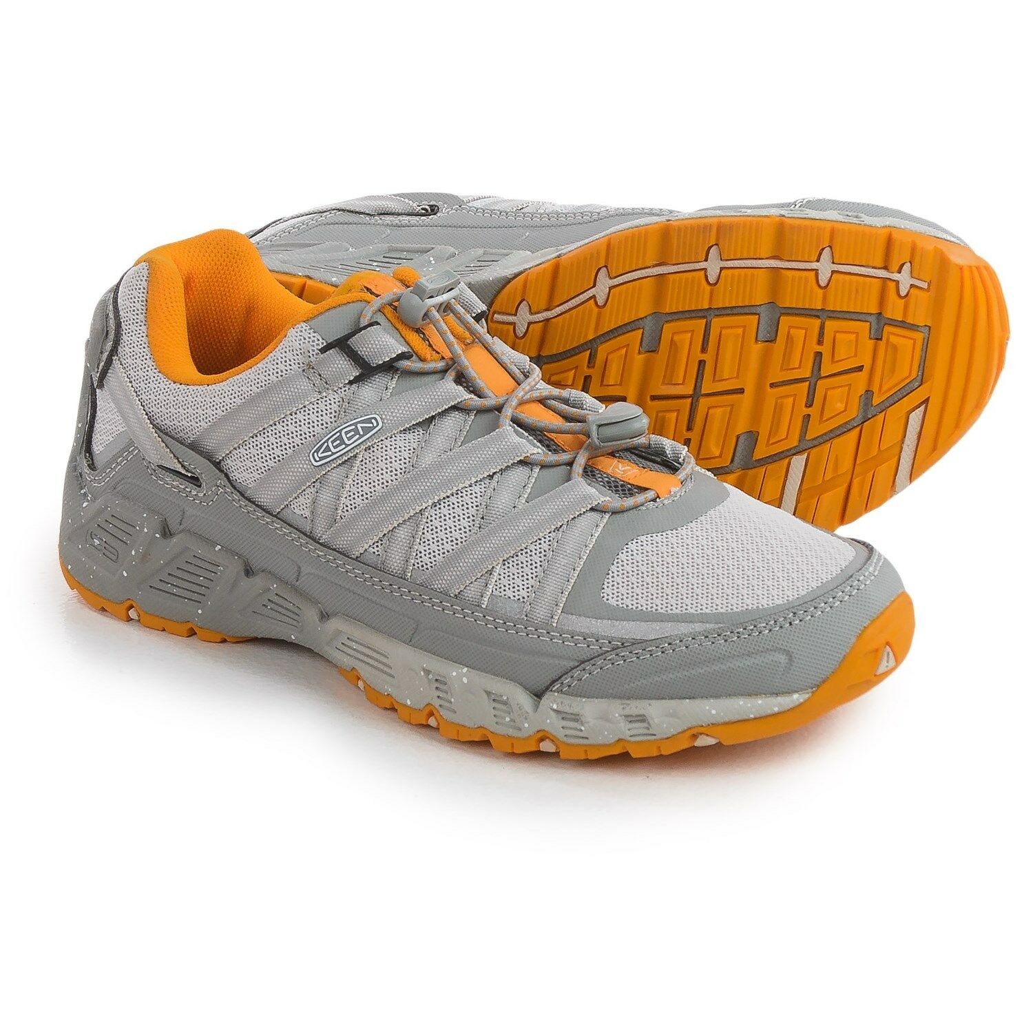 NIB Keen Womens 5 Versatrail Low Hiking Shoes Boots Gray Saffron Euro 35 NEW