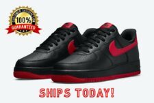 Nike Air Force 1 '07 Shoes Black University Red "BRED" DC2911-001 Men's NEW