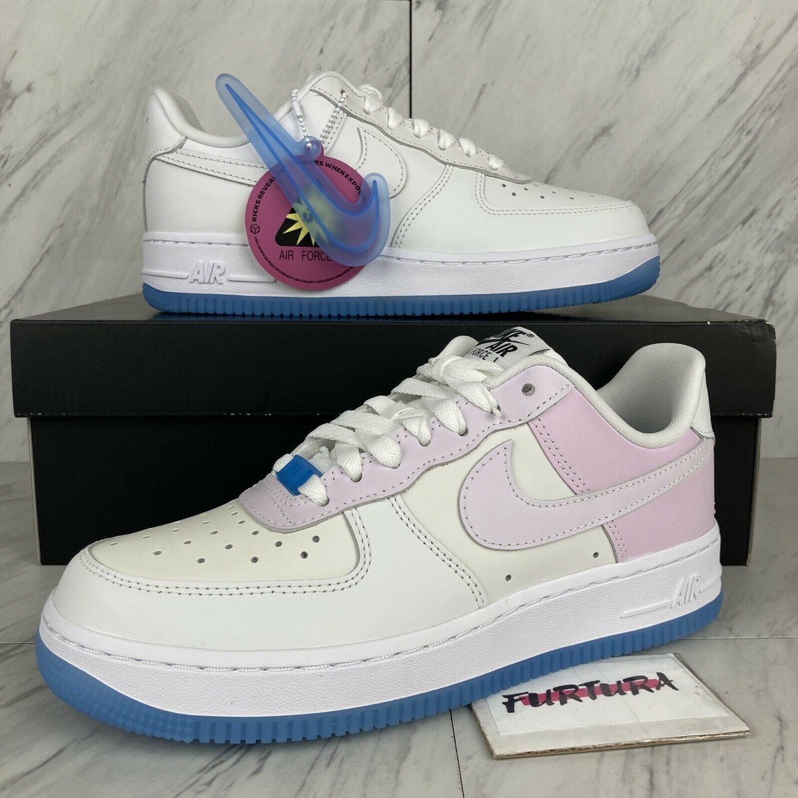 Nike Air Force 1 '07 Womens Size 6.5 Shoes UV Reactive Color Changing DA8301-100