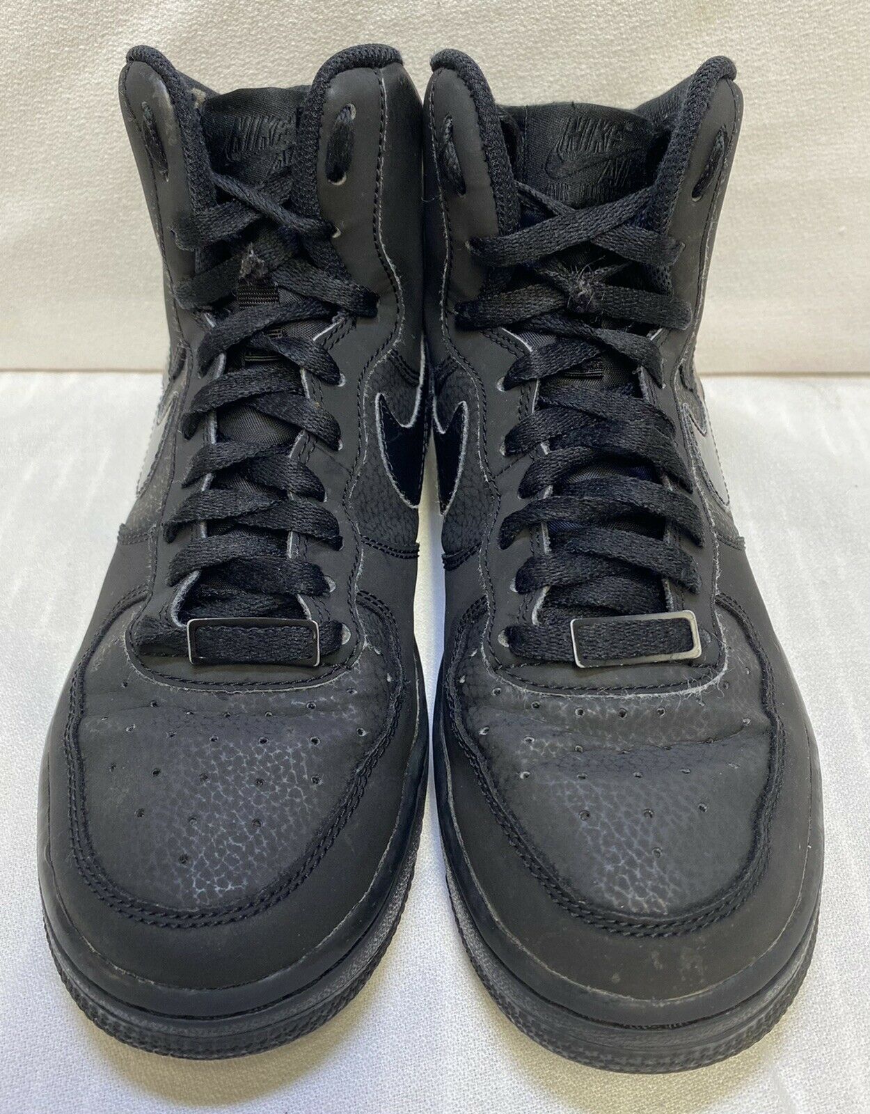 Nike Air Force 1 Mid Shoes All Black 5.5Y 653998-001 Youth